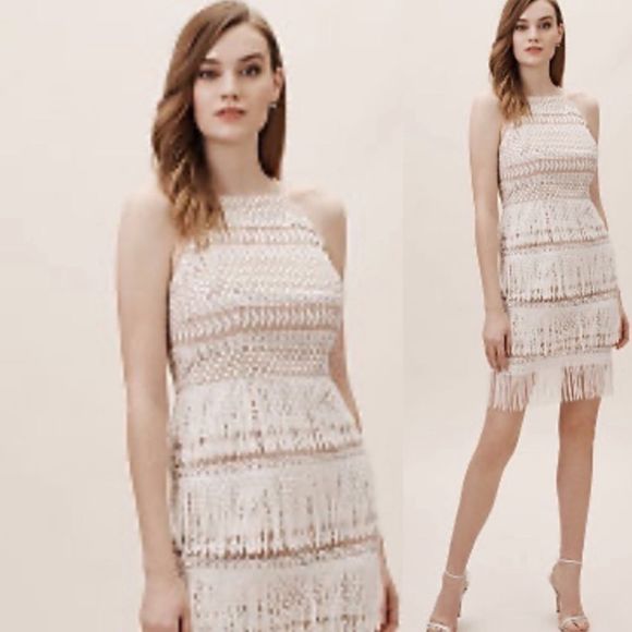 AIDAN MATTOX. Crochet Dress with Fringe size 6